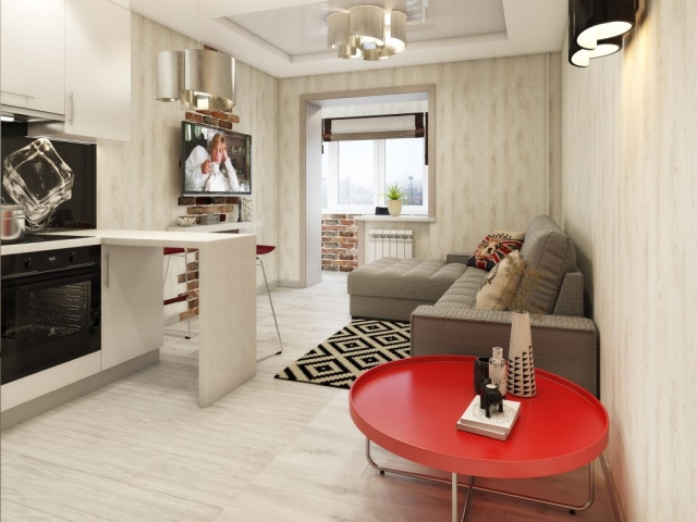 Дизайн однокомнатной квартиры площадью 43 м2