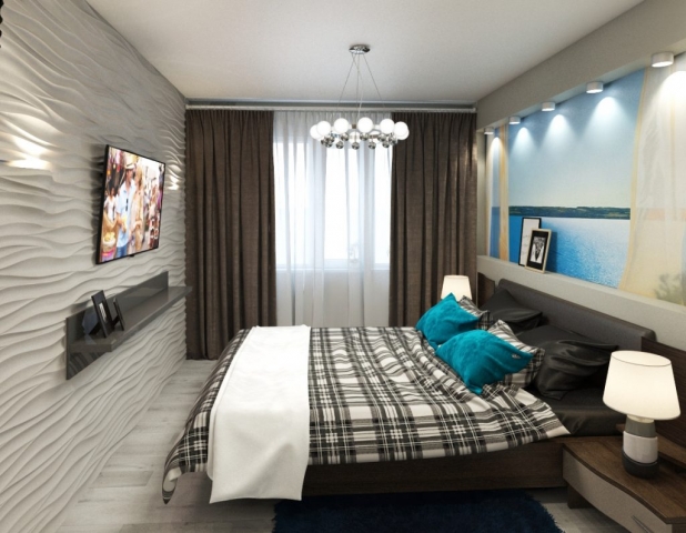 Дизайн однокомнатной квартиры площадью 43 м2