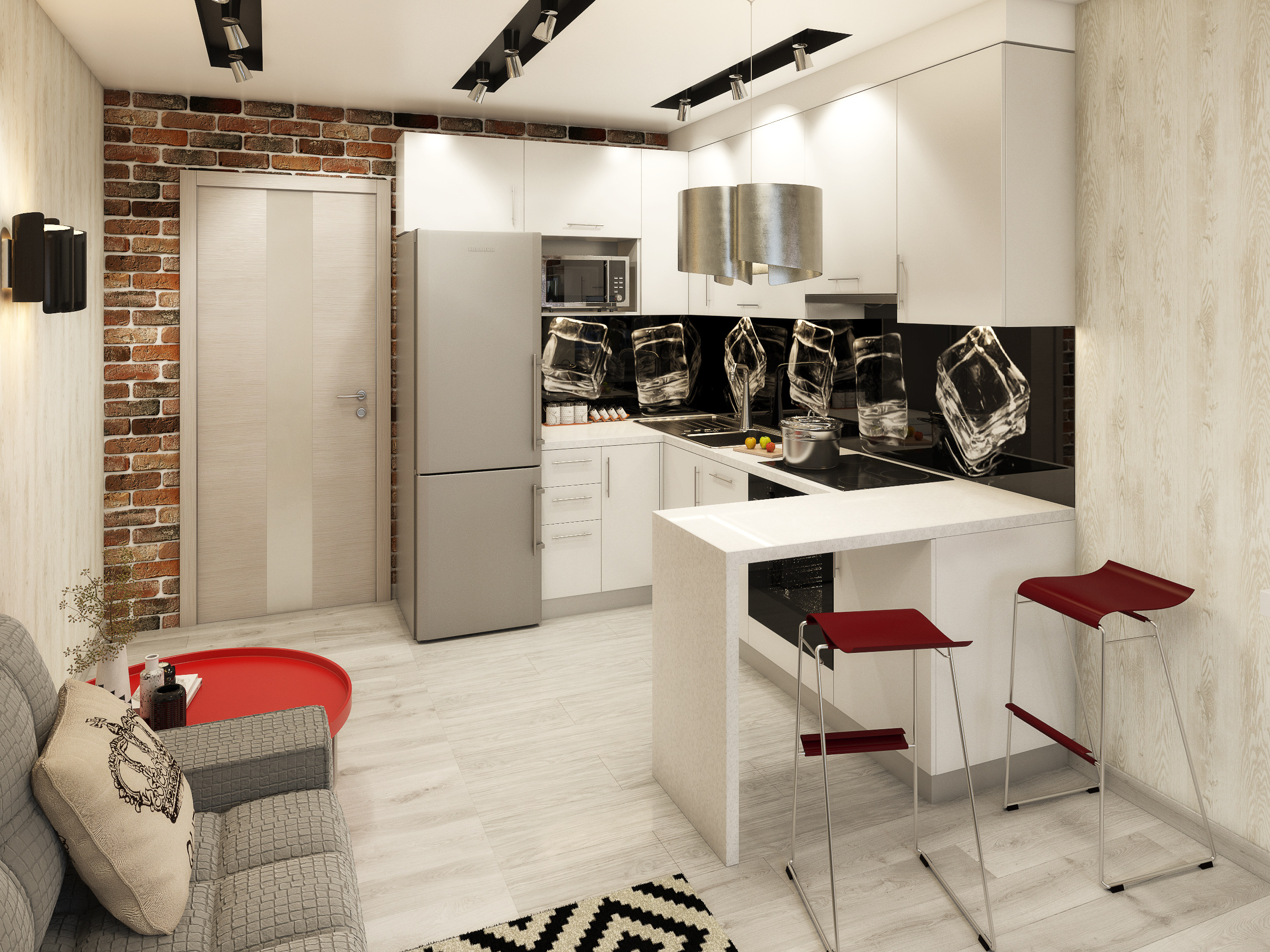 Дизайн однокомнатной квартиры площадью 43 м2